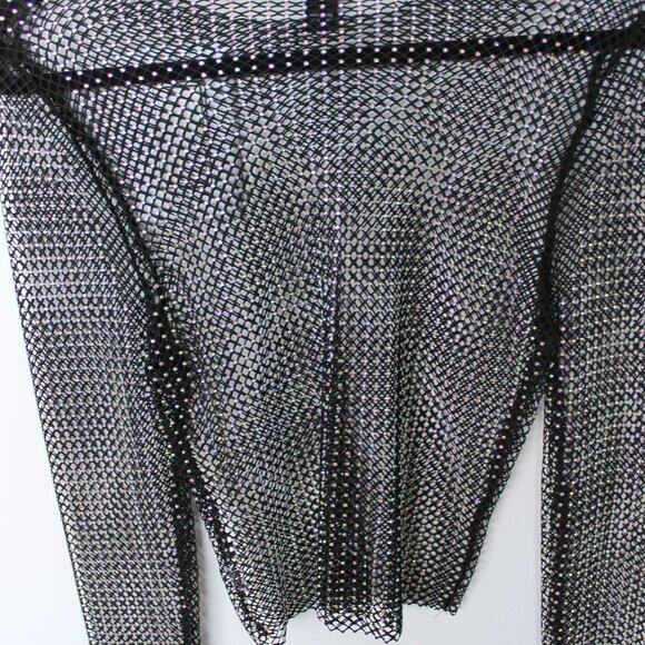 NWOT Forever 21 Rhinestone Mesh Long Sleeve Small - Picture 2 of 4